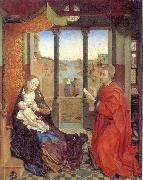 Rogier van der Weyden Self portrait as Saint Luke making a drawing for his painting of the Virgin. oil painting picture wholesale